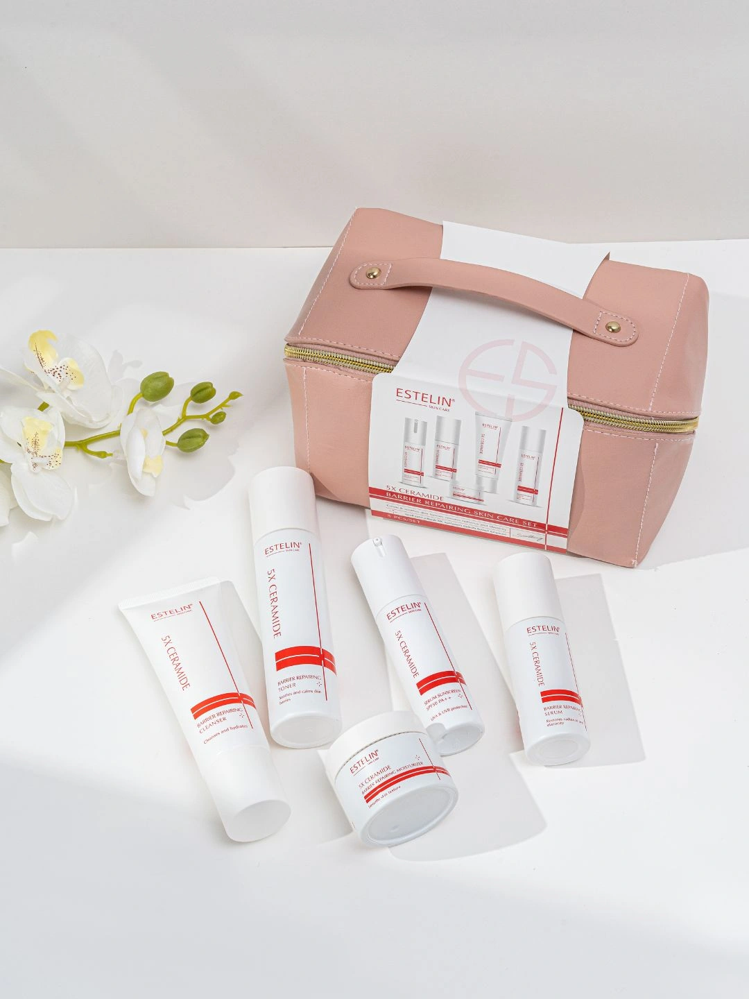 Набор с Цирамидами для укрепления барьерной функции кожи Estelin 5X Ceramide Barrier Repairing Skin Care Set, 5 шт