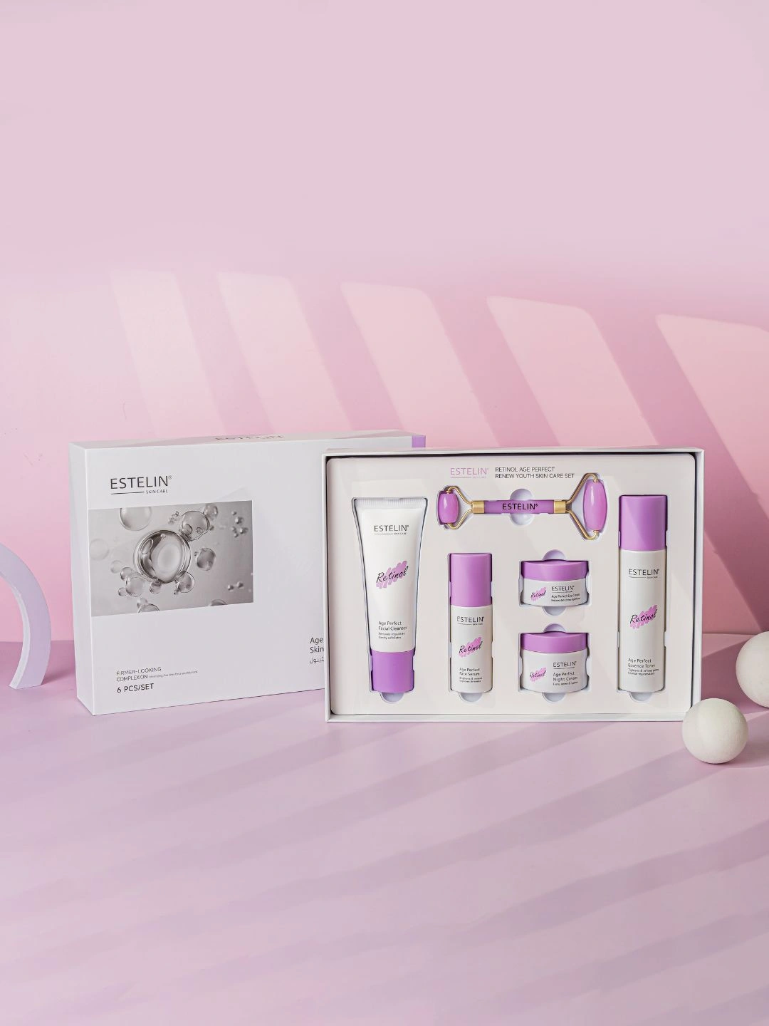 Омолаживающий набор для ухода за кожей Estelin Retinol Age Perfect Renew Youth Skin Care Set, 6 шт