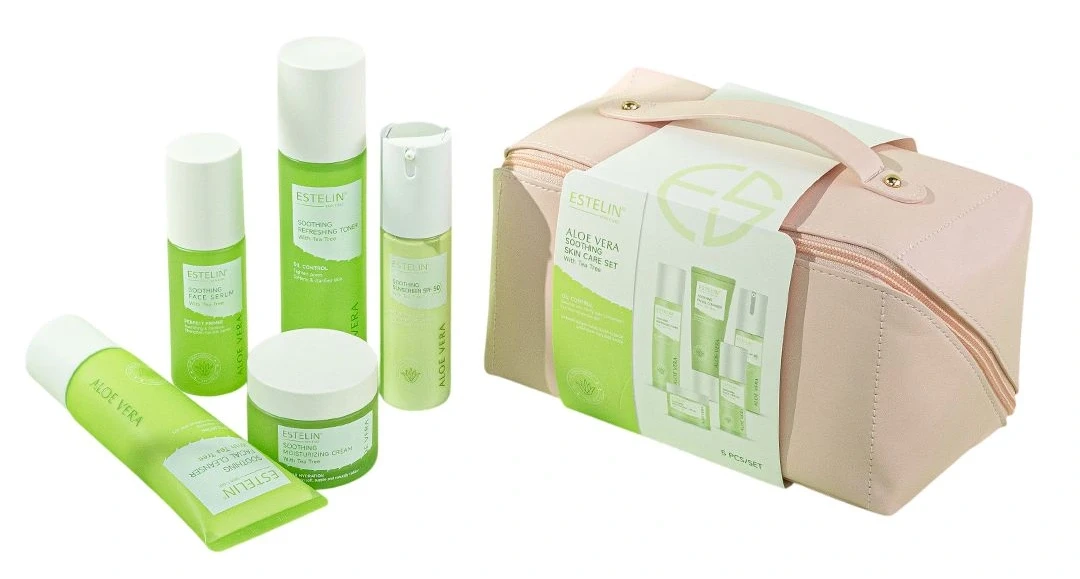 Набор для ухода за кожей Estelin Aloe Vera Soothing Skin Care Set, 5 шт