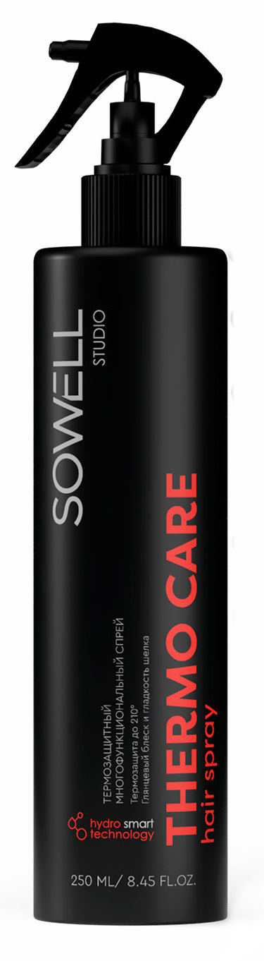 Термозащитный многофункциональный спрей для волос SOWELL THERMO CARE, 250 мл
