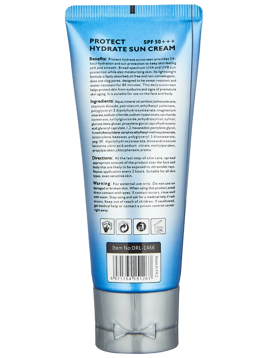 Солнцезащитный крем с увлажнением Dr. Rashel Protect & Hydrate Sun Cream SPF50, 80 ml
