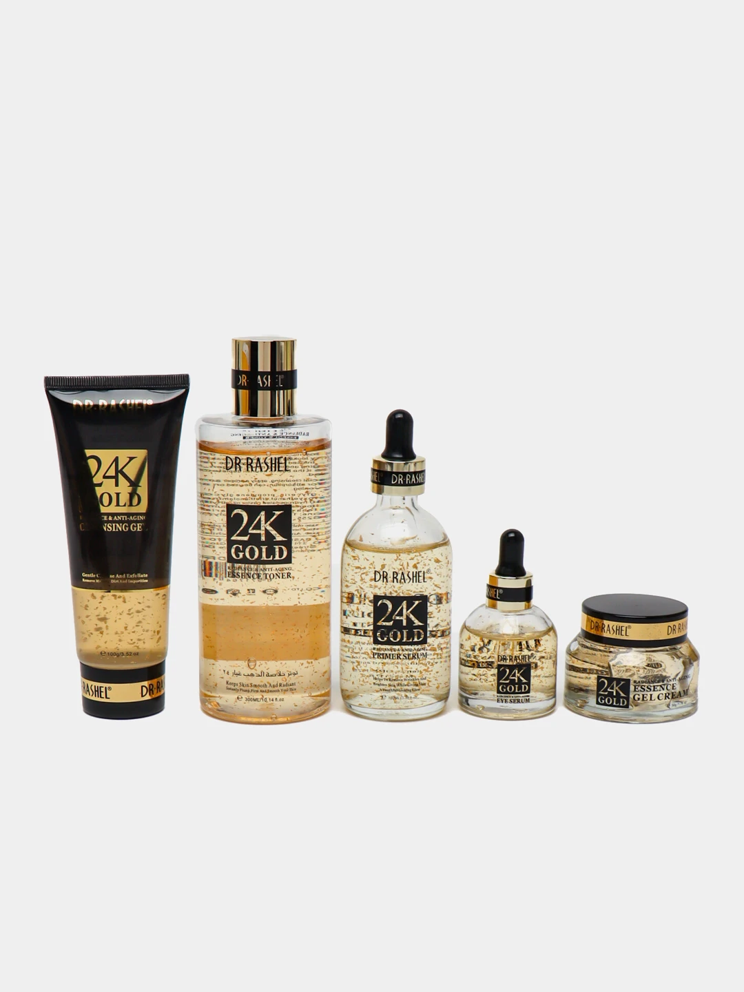 Антивозрастная серия по уходу за кожей с 24K золотом, Dr. Rashel 24K Gold Radiance & Anti-Aging Skin Care Series, 5 шт/комплект