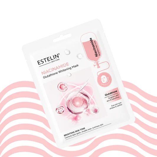 Тканевая маска для лица с ниацинамидом и глутатионом Estelin Niacinamide & Glutathione Whitening Mask, 25 г