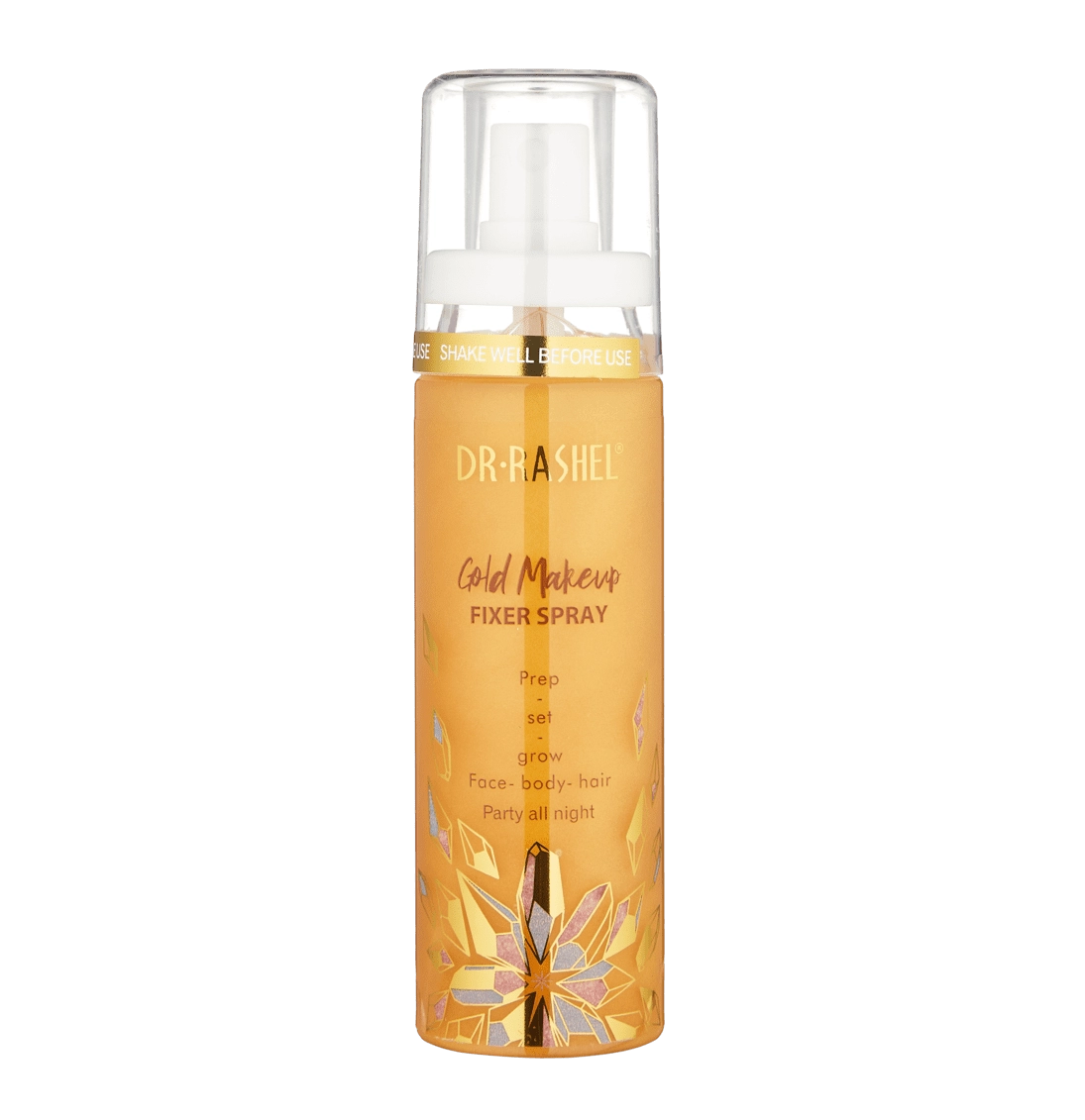Фиксирующий и сияющий спрей для макияжа с золотым сиянием Dr. Rashel Gold Makeup Fixer Spray, 100 мл