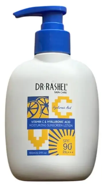Увлажняющий солнцезащитный лосьон Dr. Rashel Vitamin C & Hyaluronic Acid Moisturizing Sunscreen Lotion SPF90, 180 ml