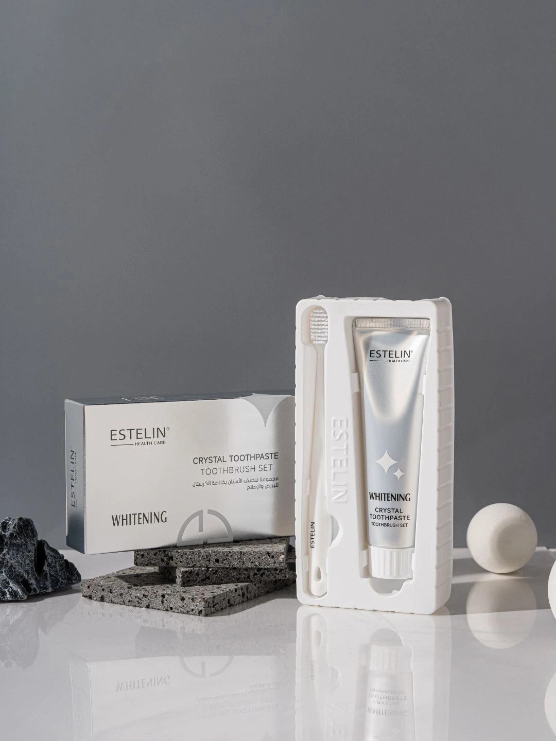 Набор для отбеливания зубов Estelin Crystal Whitening Toothpaste & Toothbrush Set, 2 шт