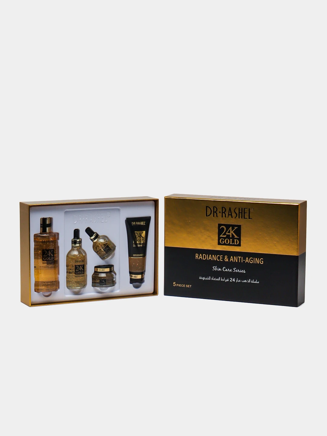 Антивозрастная серия по уходу за кожей с 24K золотом, Dr. Rashel 24K Gold Radiance & Anti-Aging Skin Care Series, 5 шт/комплект
