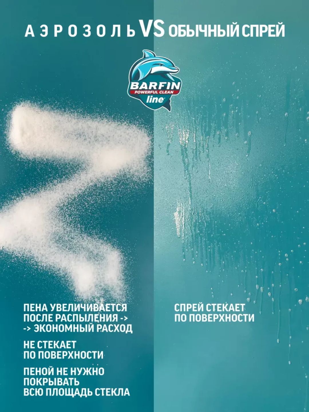 Средство чистящее для стекол и зеркал в аэрозольной упаковке BARFIN Чудо-пена с ароматом апельсина, 300 мл