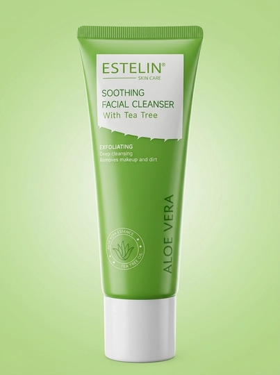 Пенка для лица с алоэ вера Estelin Aloe Vera Soothing Facial Cleanser, 120 г
