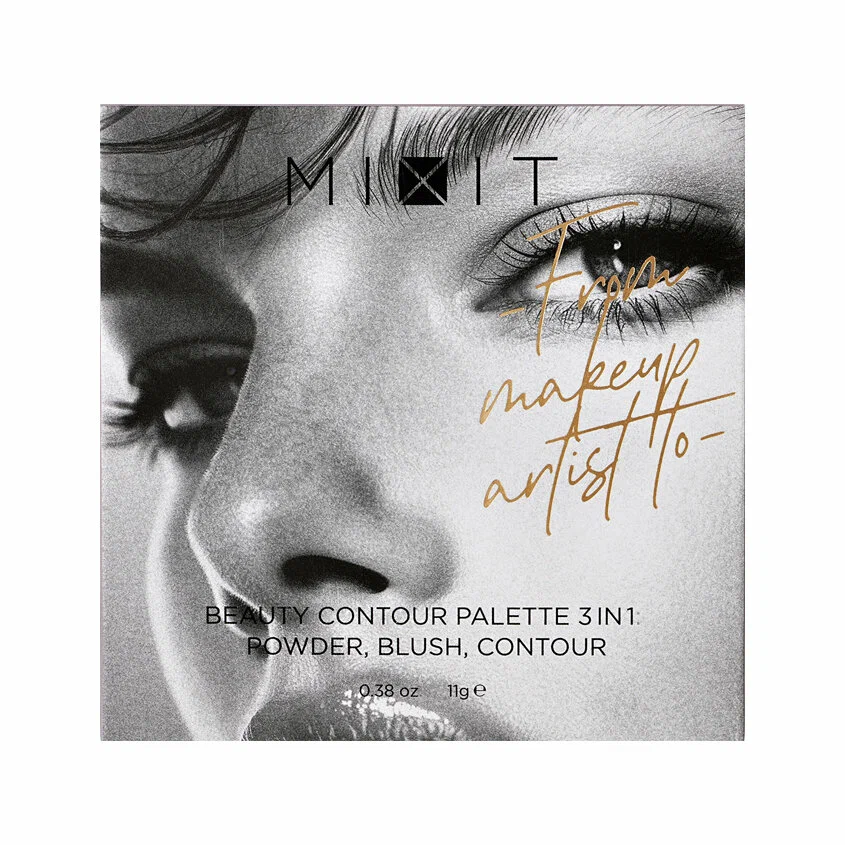 Палетка для скульптурирования лица MIXIT Make Up Beauty Contour Palette 3in1, 01 11г