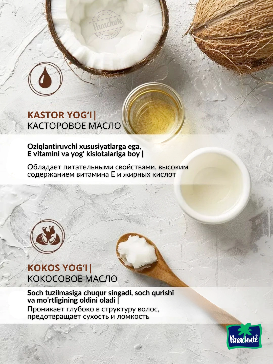 Шампунь для волос PARA ADV COCONUT & CASTOR NOURISHING CARE SHAMPOO 340ML