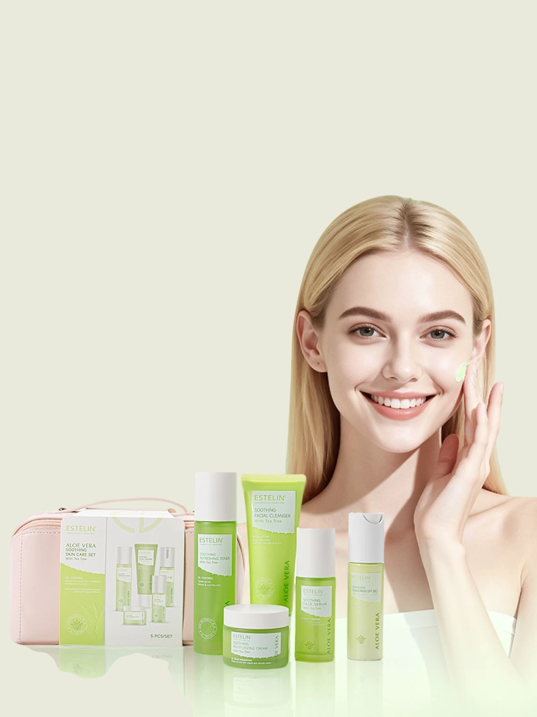 Набор для ухода за кожей Estelin Aloe Vera Soothing Skin Care Set, 5 шт