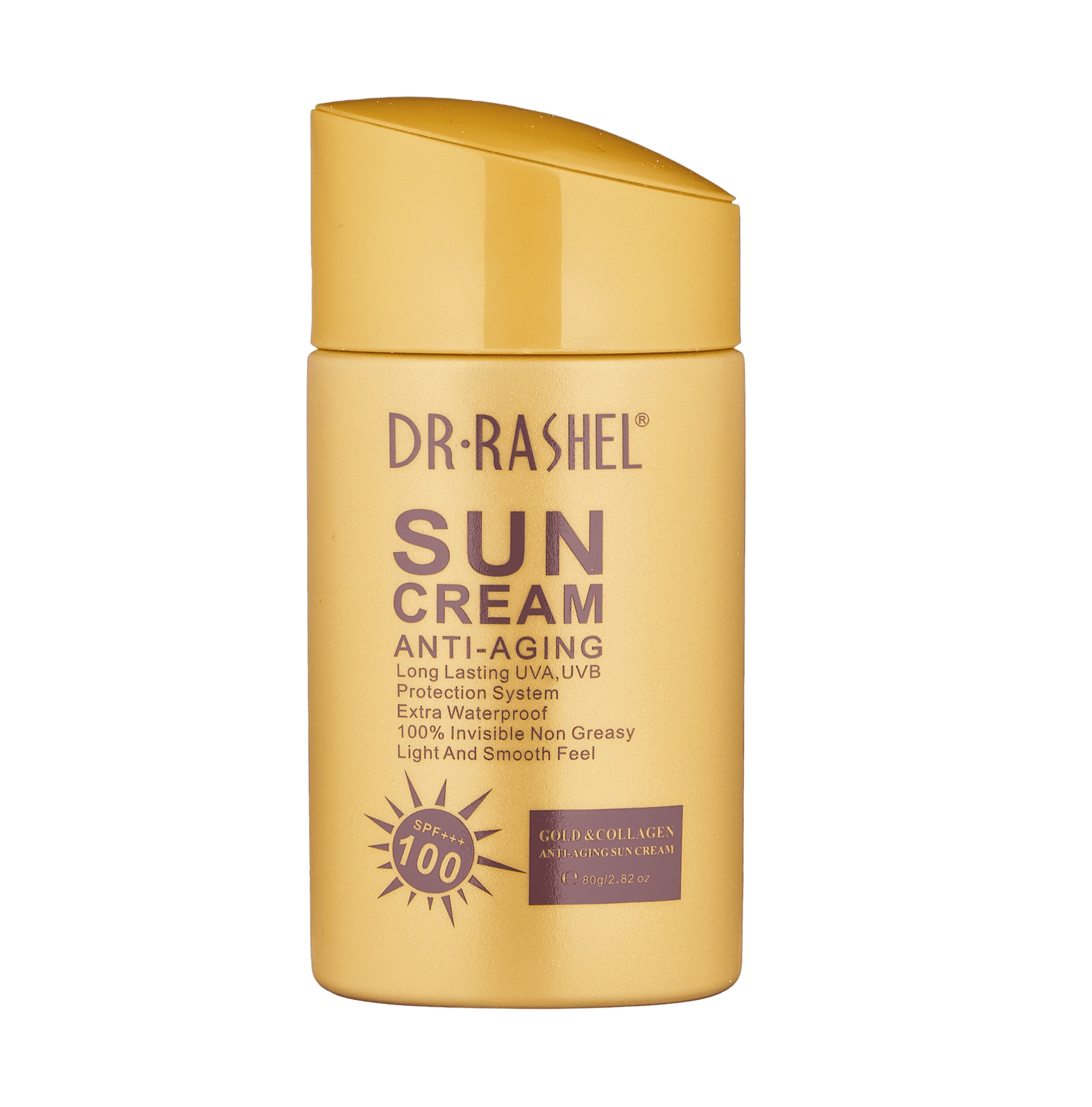 Антивозрастной солнцезащитный крем с золотом и коллагеном Dr. Rashel Gold Collagen Sun Cream SPF100, 80 ml