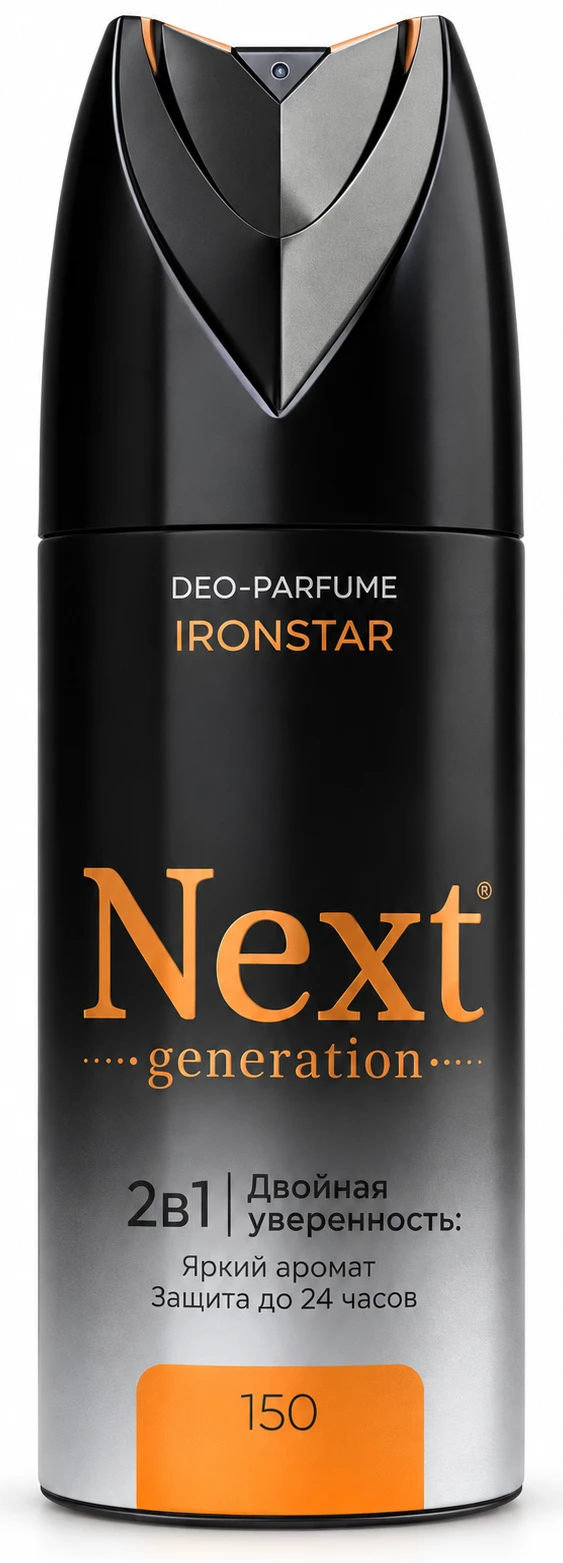 Парфюмированный дезодорант 2 в1 Next Generation "IronStar",150 мл(мужской)