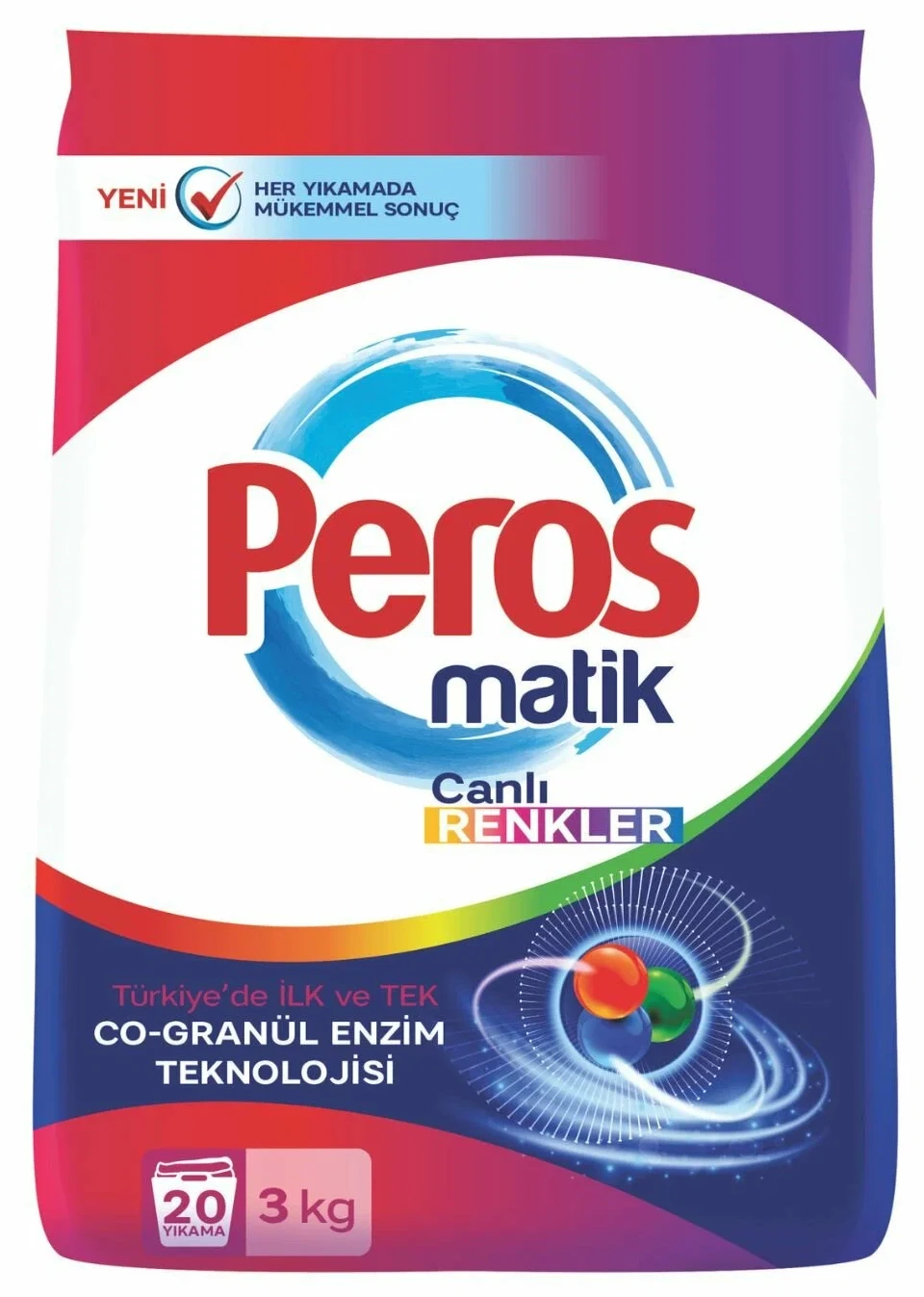 Стиральный порошок ДЛЯ ЦВЕТНОГО БЕЛЬЯ PEROS POWDER DETERGENT MATIC BAG FOR COLORS 3000 gr.