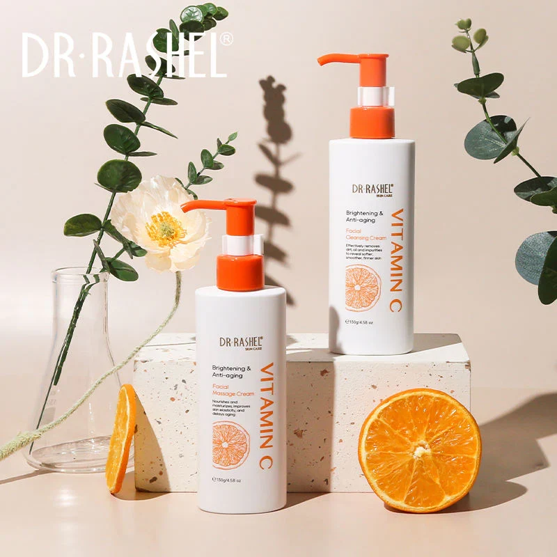 Осветляющий и антивозрастной массажный крем для лица с витамином C, Dr. Rashel Vitamin C Brightening & Anti-Aging Massage Cream, 130 g