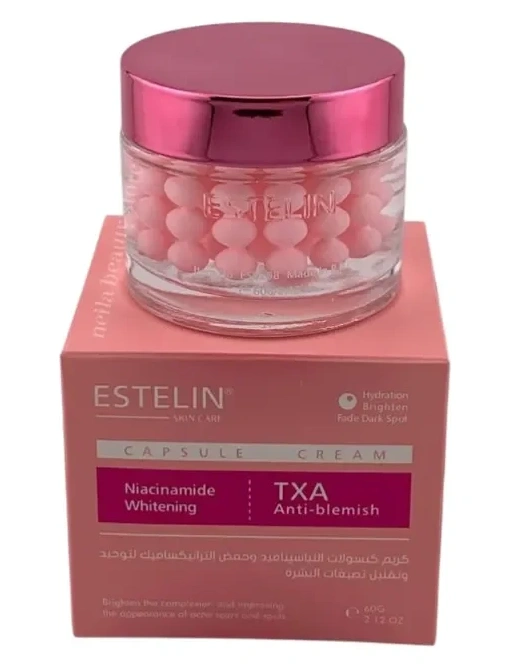  Крем для лица от акне с Ниацинамидом Estelin Niacinamide & Tranexamic Acid Whitening Capsule Cream, 60 г