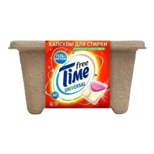 Капсулы для стирки Free Time 3в1 15шт (картон)