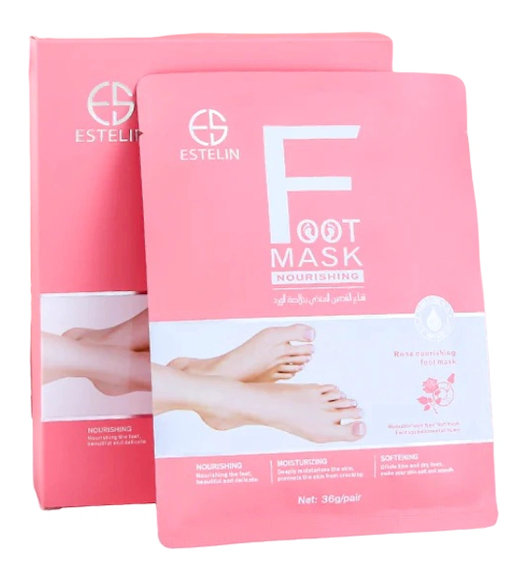 Маска-пилинг для ног с ароматом розы, Estelin Rose Exfoliating Foot Peel Mask, 40 g × 2 пары