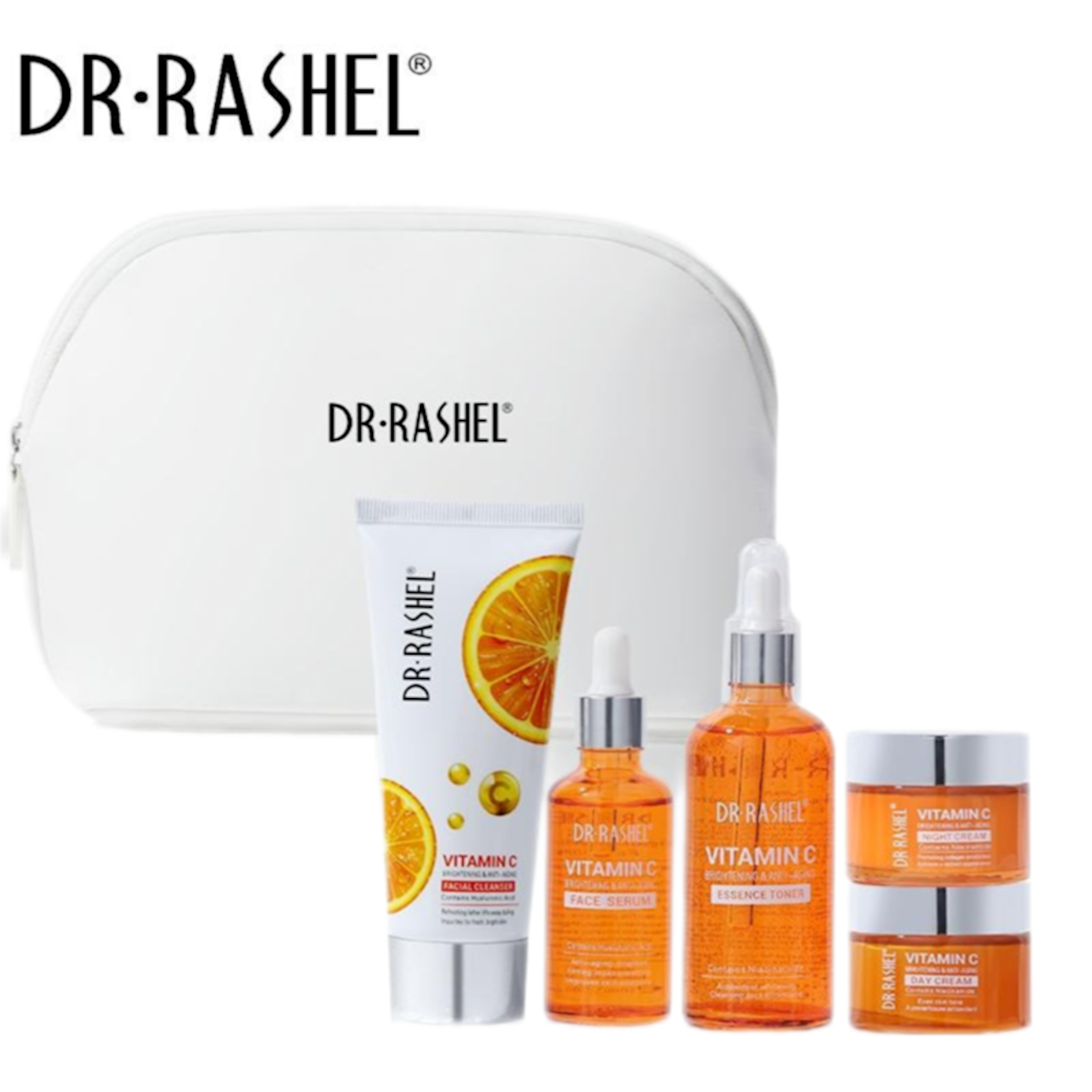 Омолаживающая серия по уходу за кожей с витамином C, Dr. Rashel Vitamin C Brightening & Anti-Aging Skin Care Series, 5 шт/комплект