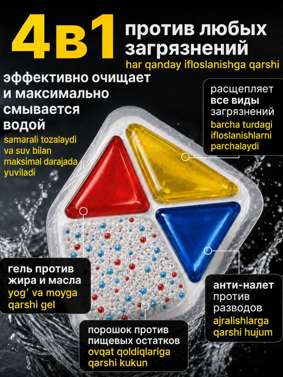 Капсулы для посудомоечной машины ASPEROX SPARX CAPSULE FOR DISH WASHING MACHINE 40 PCS 240 gr.