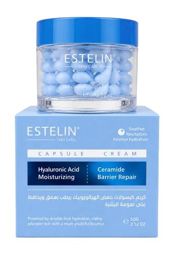 Восстанавливающий крем для лица с гиалуроновой кислотой и керамидами Estelin Hyaluronic Acid & Ceramide Moisturizing Capsule Cream, 60 г
