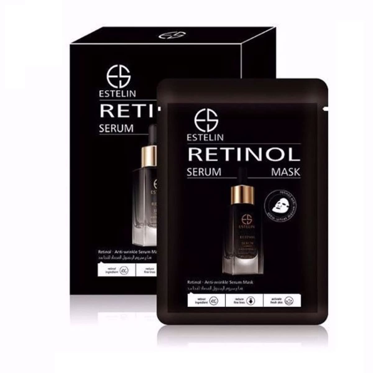 Тканевая маска для лица с ретинолом Estelin Retinol Anti-Wrinkle Serum Mask — 25 мл