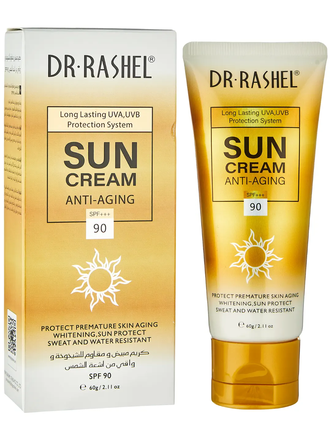 Антивозрастной и осветляющий солнцезащитный крем Dr. Rashel Anti-Age & Whitening Sun Cream SPF90, 80 ml