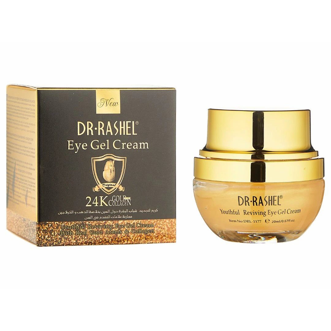 Гель-крем для кожи вокруг глаз с золотом, 24K Gold Collagen Youthful Reviving Eye Gel Cream, 20 мл