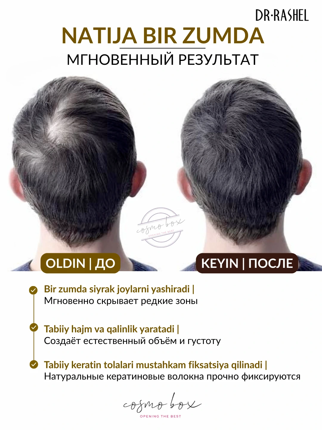 Загуститель волос, Dr. Rashel Hair Building Fibers (Black), 22 г 