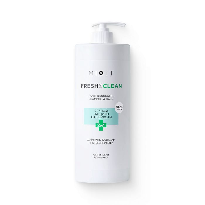 Шампунь-Бальзам 2в1 против перхоти MIXIT FRESH&CLEAN Anti-Dandruff Shampoo and Balm 2 in 1 400мл