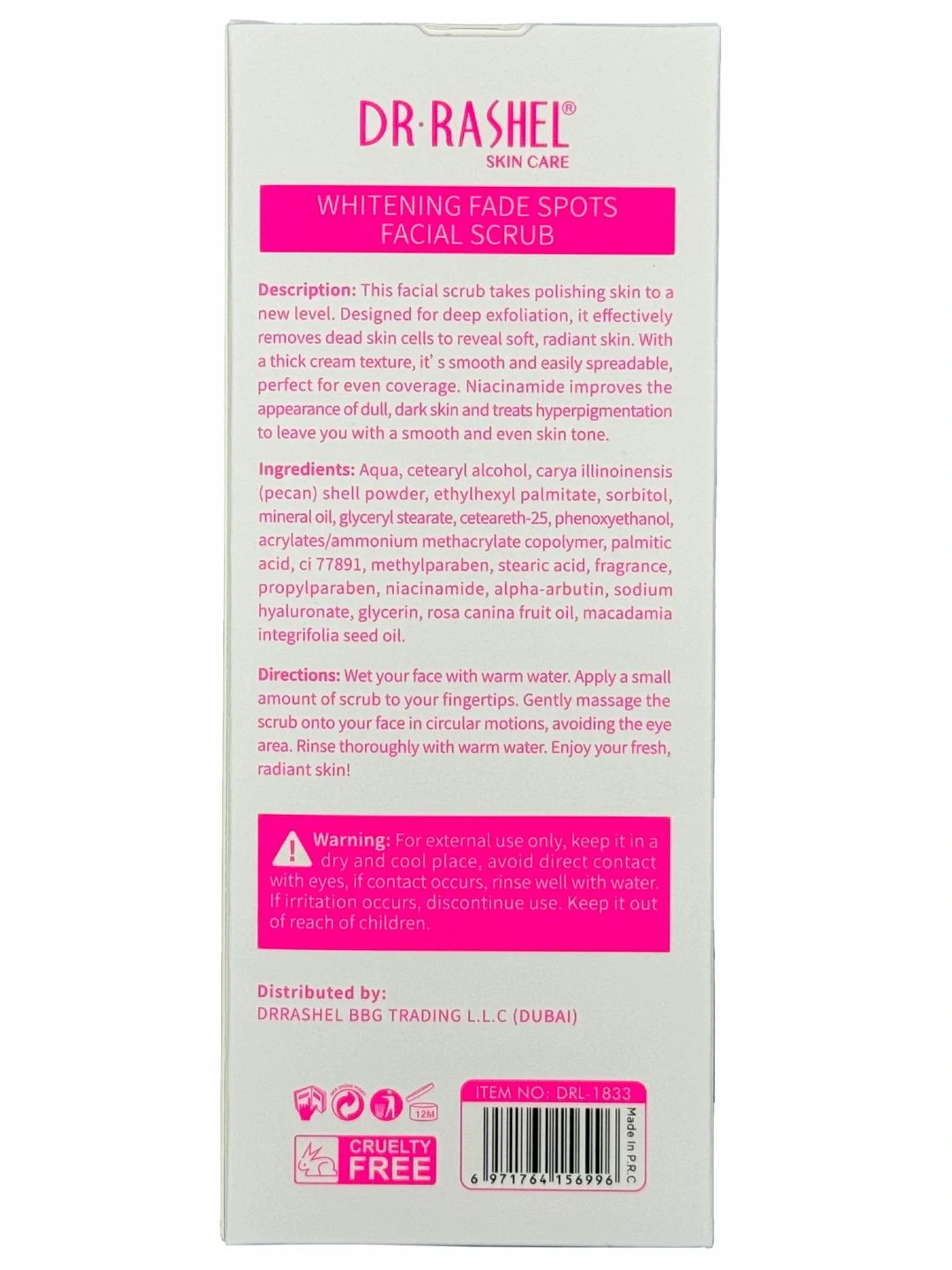 Осветляющий скраб для лица против пигментных пятен Dr. Rashel Whitening Fade Spots Facial Scrub, 150 g