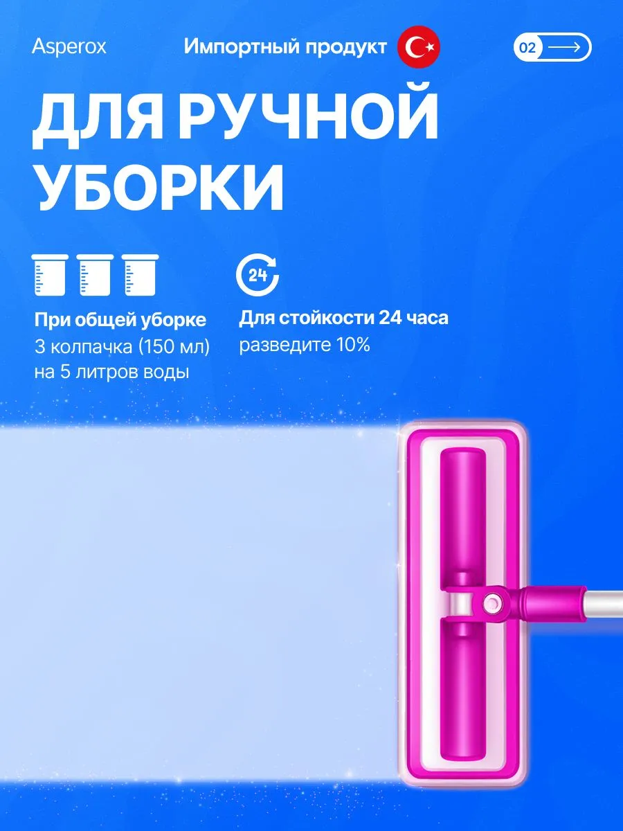 Универсальный очиститель поверхностей ASPEROX LIQUID SURFACE CLEANER ORANGE&LEMON BLOSSOM 1000 ml.