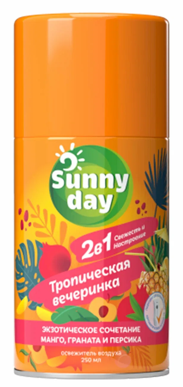 Авт. освежитель воздуха Sunny Day Тропическая вечеринка 250 см3 (сменный баллон)