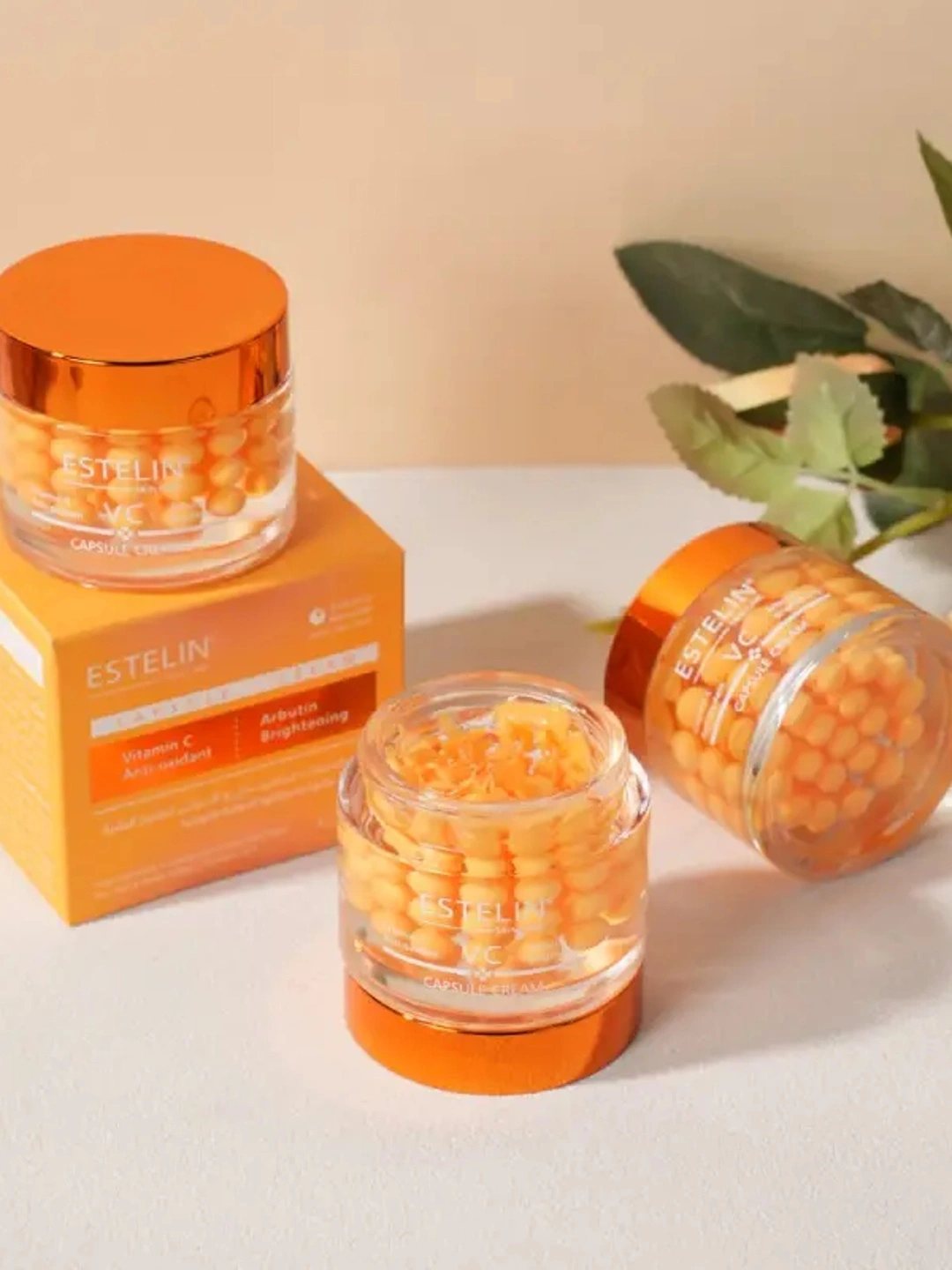 Питательный крем для лица с витамином С и арбутином Estelin Vitamin C & Arbutin Brightening Capsule Cream, 60 г