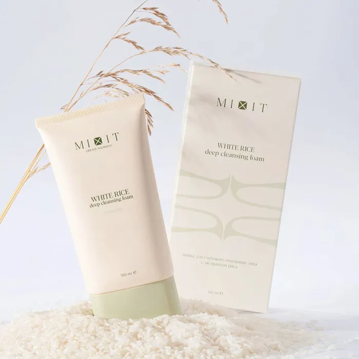 Пенка для глубокого очищения лица c экстрактом риса MIXIT White Rice Deep Cleansing Foam 150мл