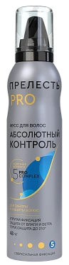 Мусс для укладки волос Прелесть PRO Абсолютный контроль сверхсильной фиксации, 160 мл