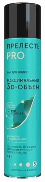 Лак для волос "Прелесть Professional" "МАКСИМАЛЬНЫЙ ОБЪЕМ" сверхсильной фиксации для тонких волос, 300мл (2018)