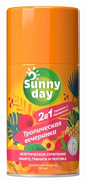 Авт. освежитель воздуха Sunny Day Тропическая вечеринка 250 см3 (сменный баллон)